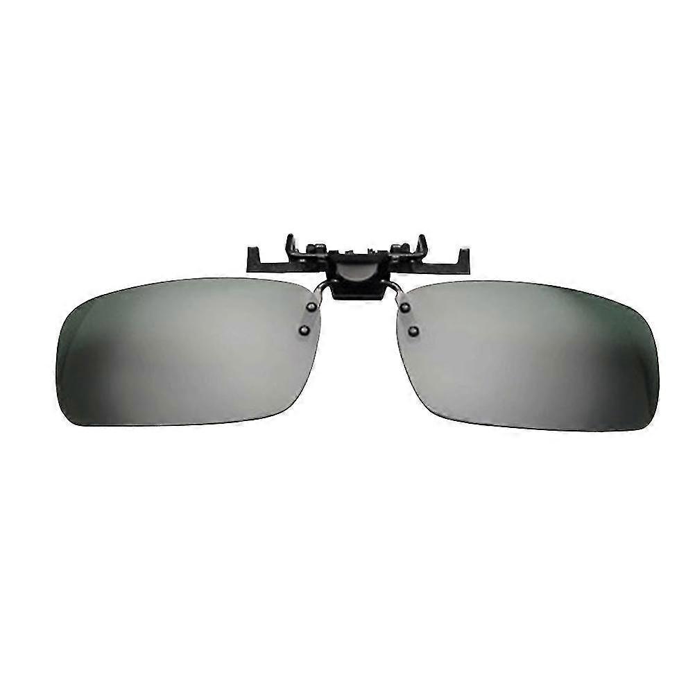 Grey Clip-on Sunglasses Unisex Polarized Frameless Lens Up Clip On Sunglasses Eyeglass (small Size)