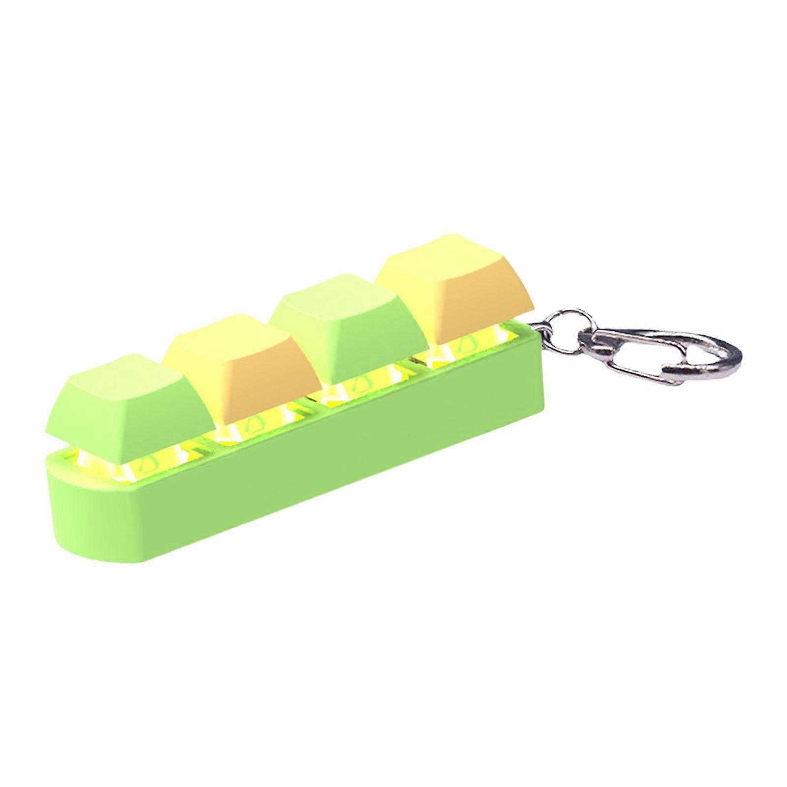 Fidget Keyboard Keychain Keyboard Key Cap Pendant for Adults Kids Boys Girls green and yellow