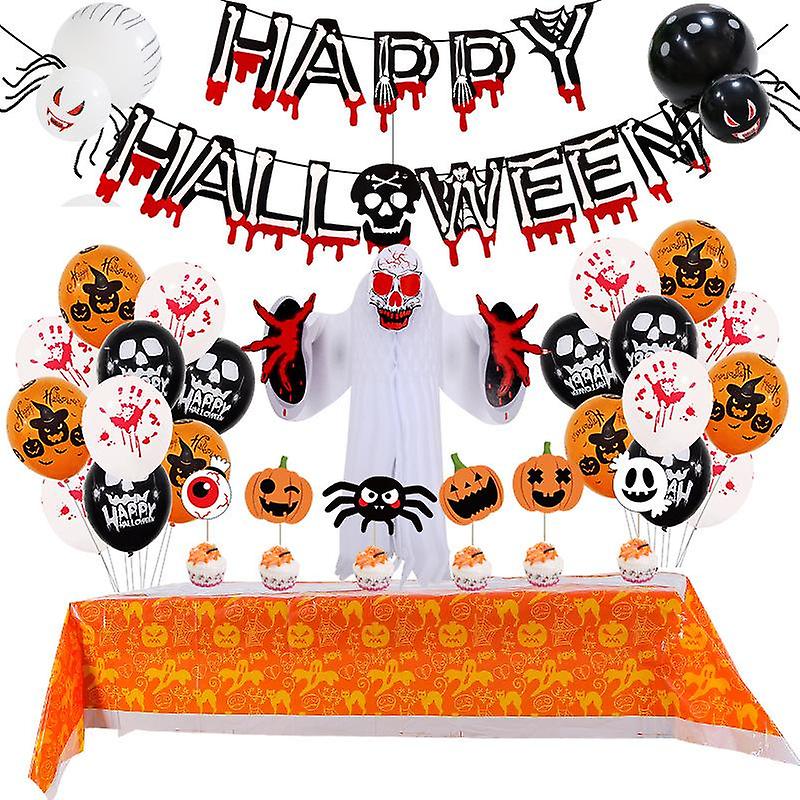 Halloween Balloon Set Banner Paper Honeycomb Three-dimensional Ghost Ghost Festival Party Decoration