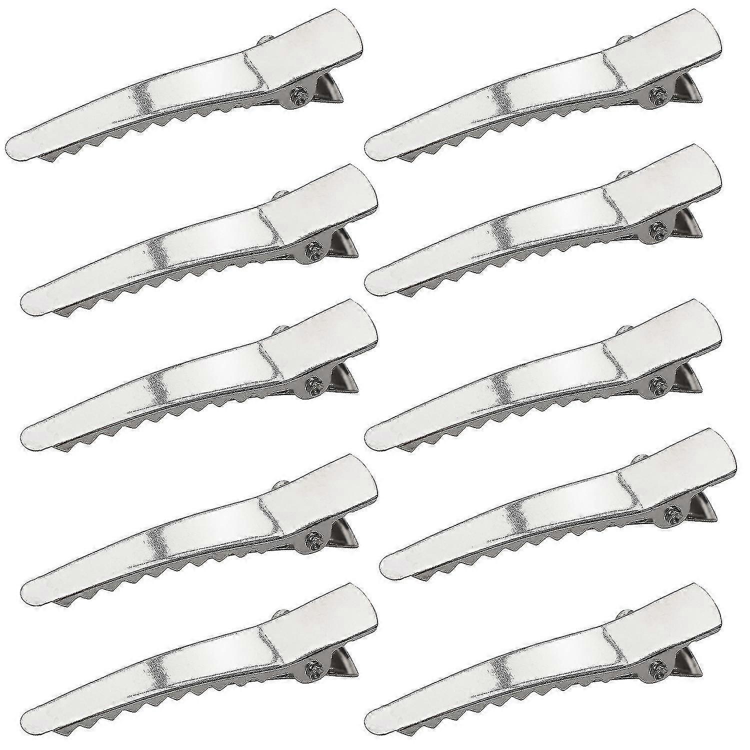 Trixes 50pc Alligator H Clips Grips Silver