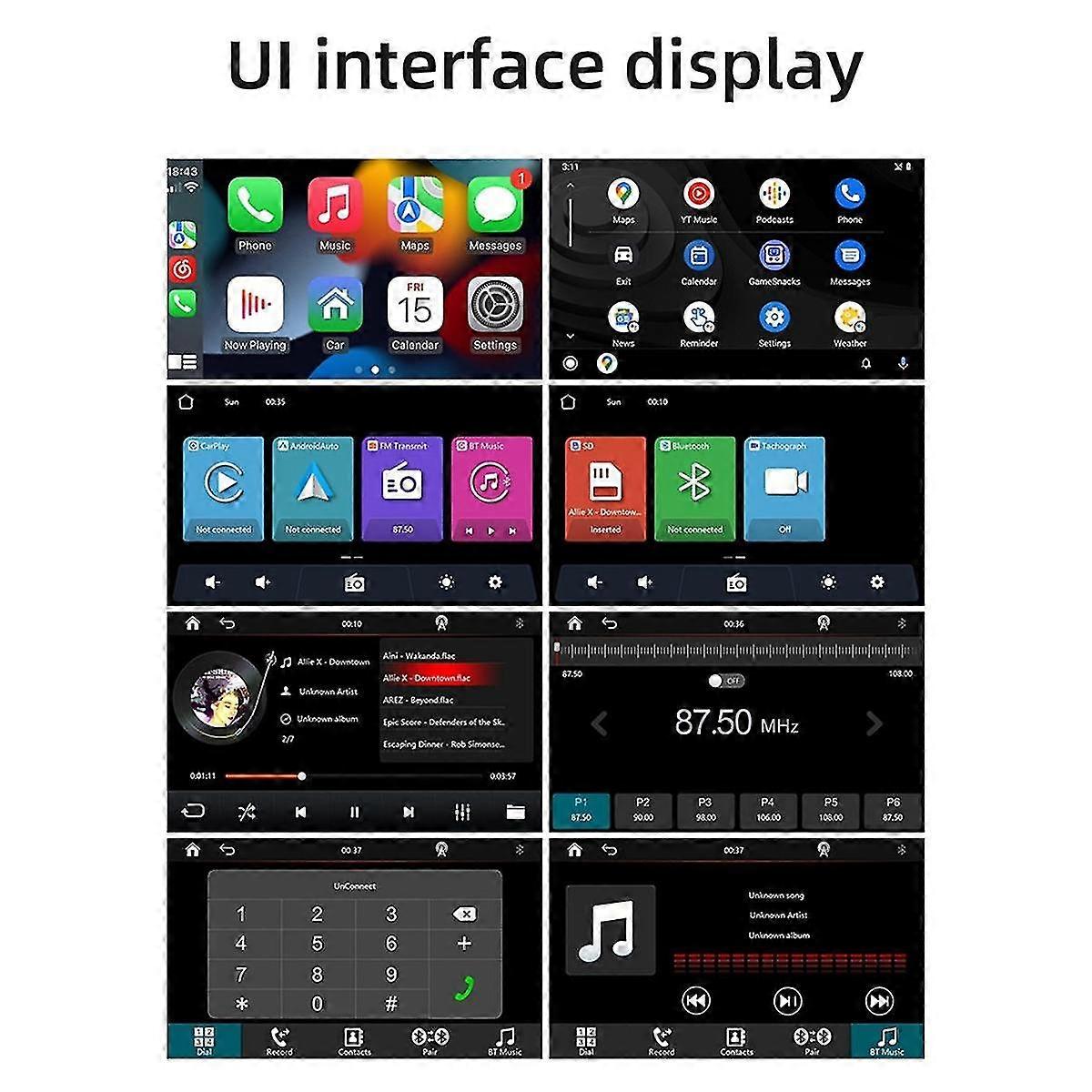 Ασύρματο στερεοφωνικό αυτοκίνητο Carplay, 9inch οθόνη αφής Carplay και Android Auto, κάμερα παύλας, εφεδρική κάμερα, σύνδεσμος καθρέφτη//fm/bt