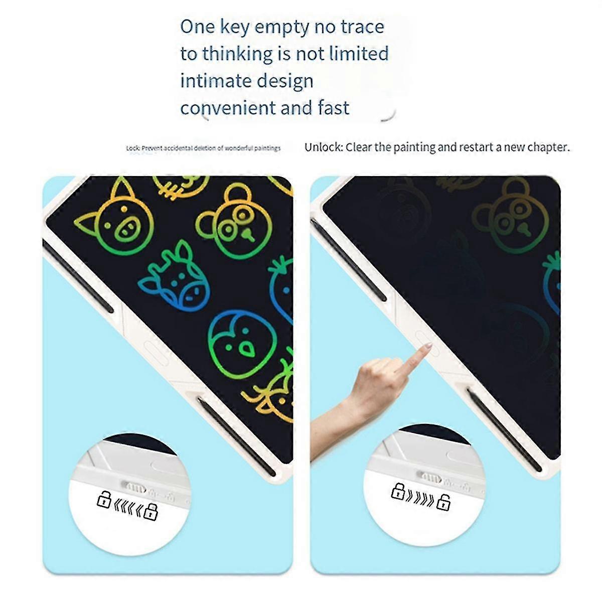 20 polegadas recarregável lcd prancheta de desenho eletrônico colorido placa de escrita graffiti prancheta de desenho de prancheta, branco