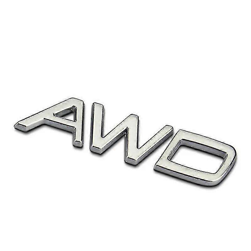 ボルボAWD T5 T6ステッカーアクセサリー用3DメタルシルバーロゴAWD T5 T6エンブレムカートランクデカール