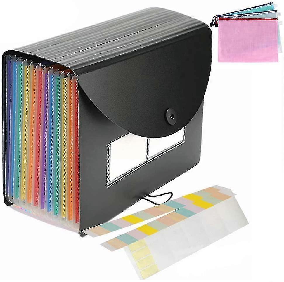 Große Kapazität 24 Taschen A4 Accordian File Organizer mit erweiterbarer Abdeckung