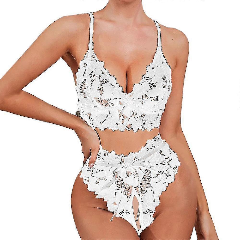 Damer Spets Underkläder Set Grenlösa Stringtrosor Underkläder Set Nattkläder