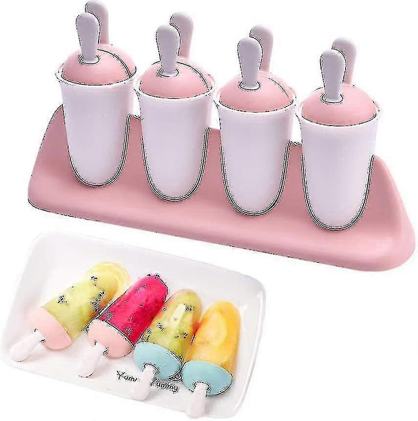 8 Pack Popsicle Molds Set, Bpa Free Ice Pop Maker Set With Sticks And Drip Guards (pink) (d-b2)