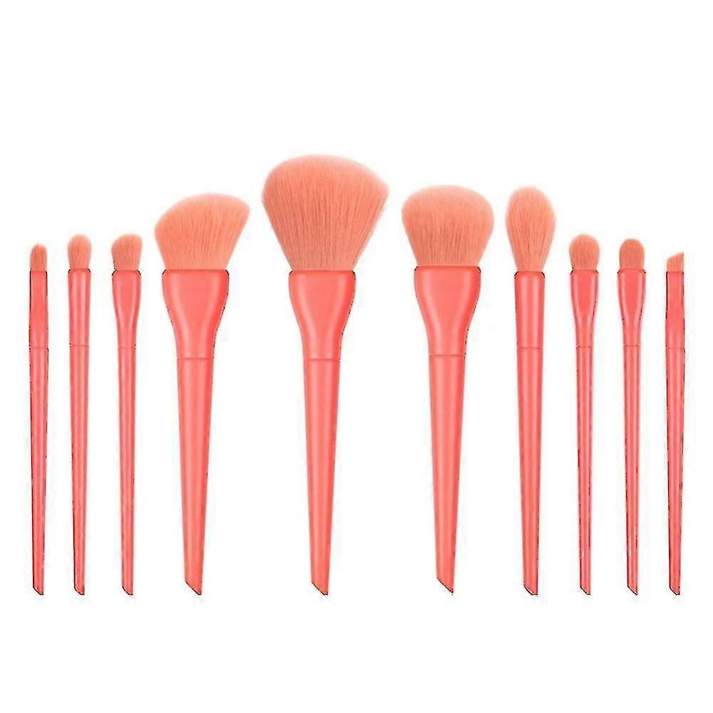 Set Of 10 Candy-colored Makeup Brushes