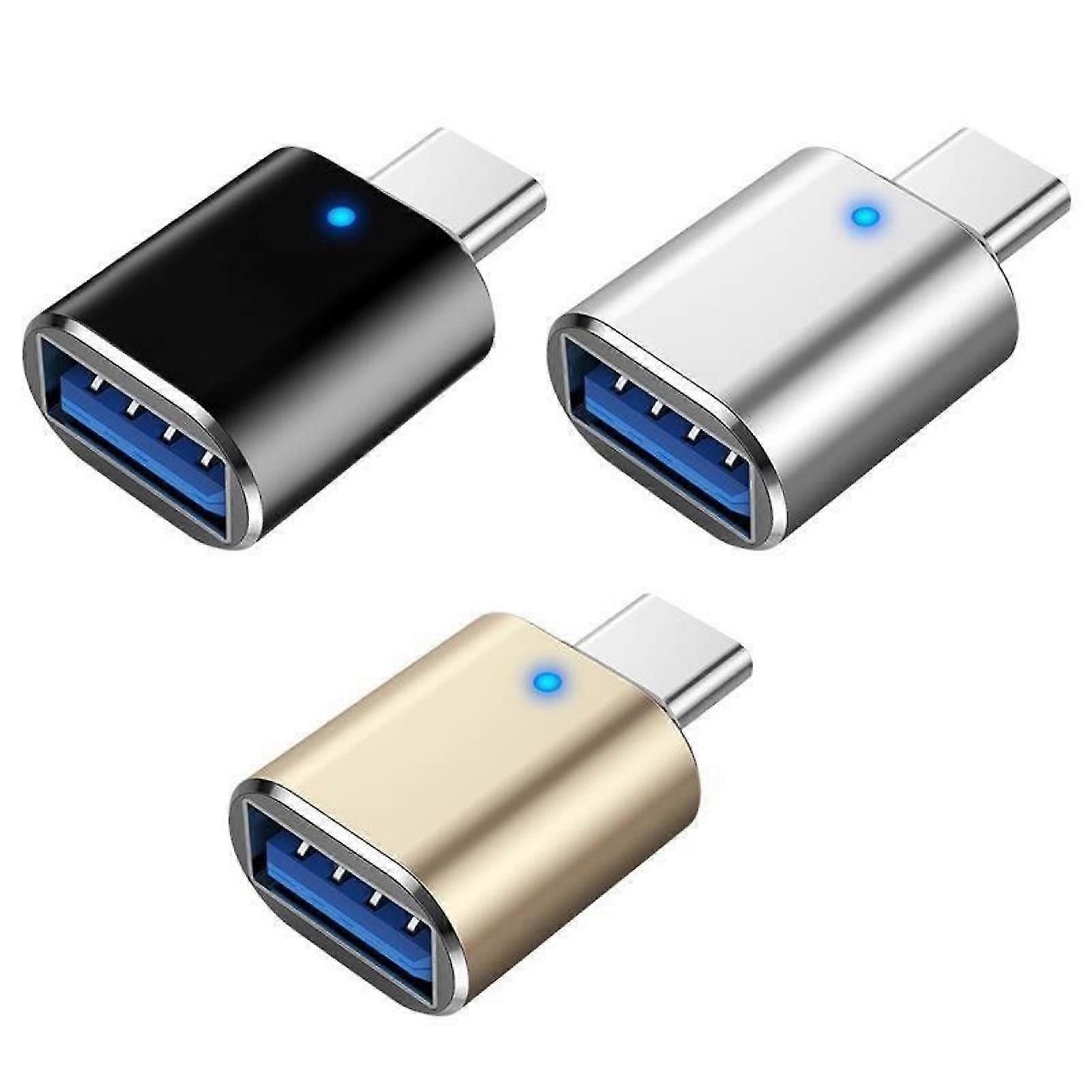 3pcs Type C To 3.0 Data Transfer High Speed Aluminum Alloy Portable USB Adapter