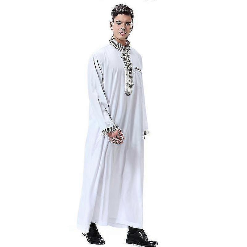 Muslimske Mænd Islamisk Saudisk Lang Kappe Thobe Kaftan Tøj