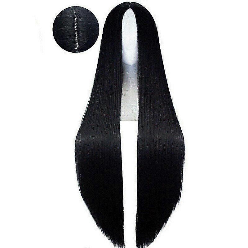 Parrucca frontale sintetica lunga resistente al calore capelli lisci moda donne parrucche nere