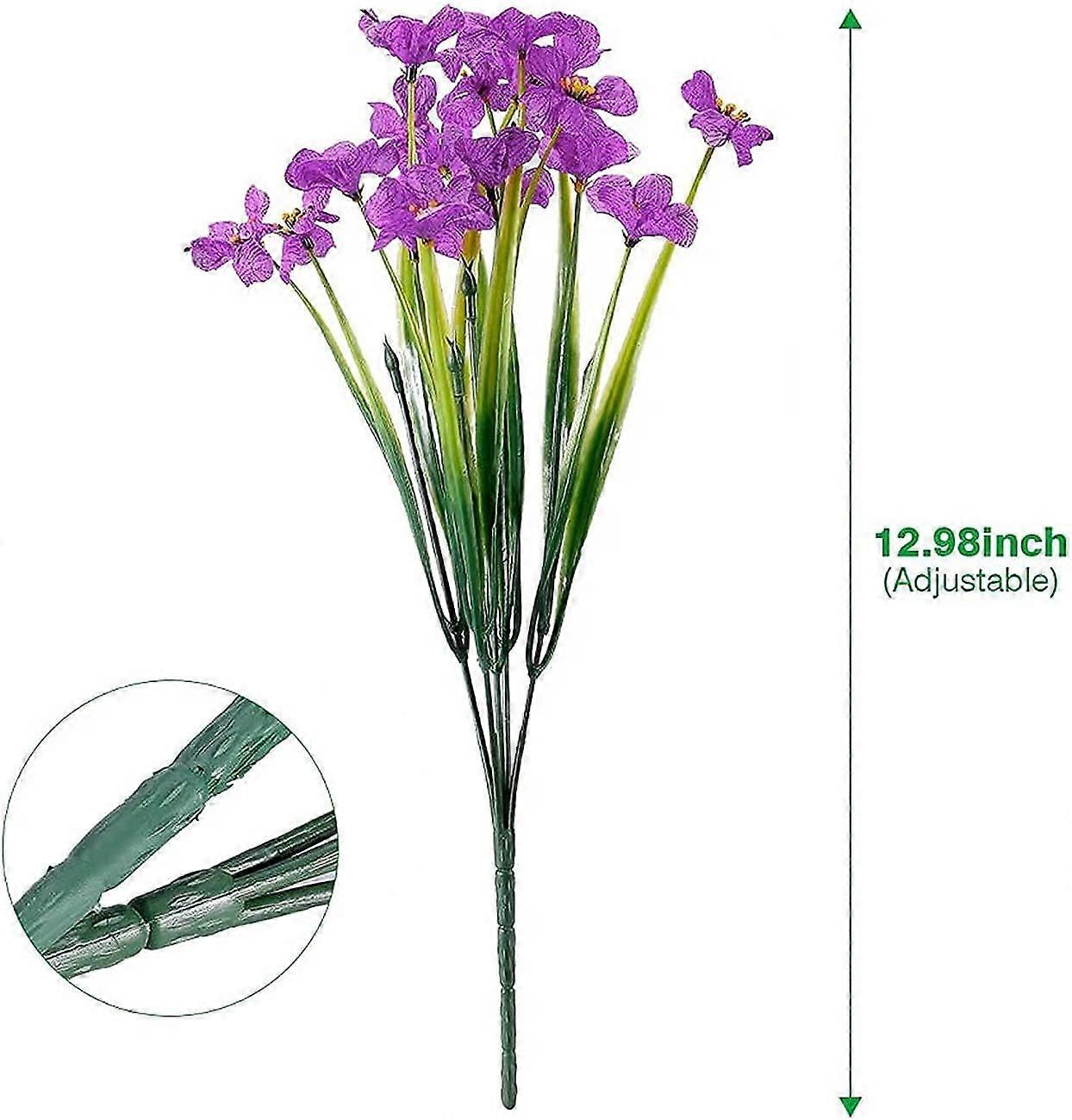 Set Da 20 Mazzi Di Fiori Artificiali Per Esterni Resistenti Ai UV – Piante Finte Con Steli In Plastica Per Giardino E Portico