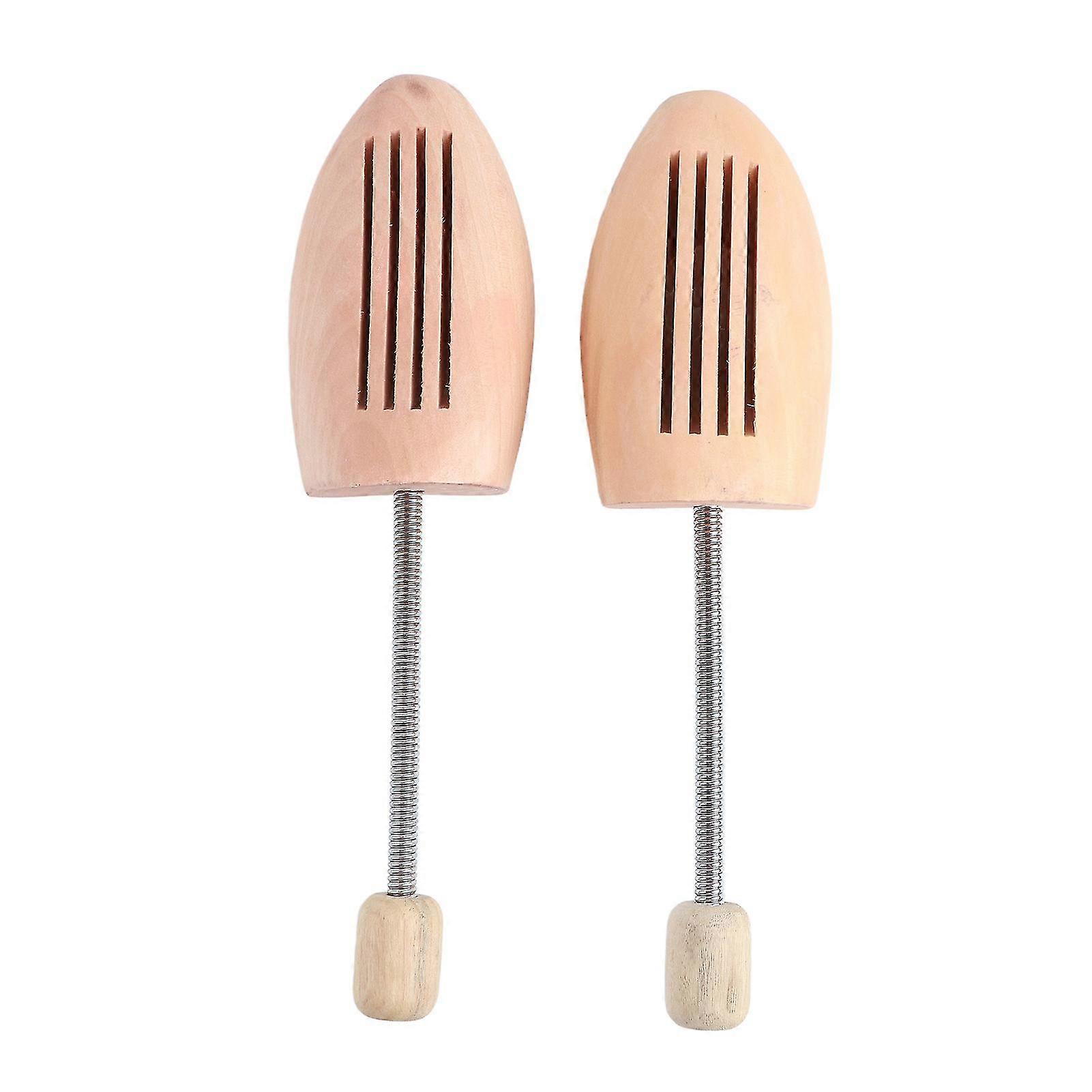 Wooden Shoe Tree Keeper - 2Pcs, Anti-Deformation, Anti-Wrinkle, for Women and Men, with Spring Column (Size 41-42)