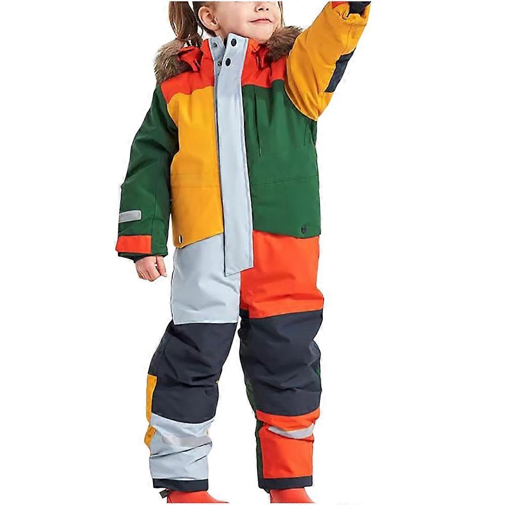 Enfants Filles Garçons Costumes De Ski Combinaisons Imperméables Coupe-Vent Une Pièce Habits De Neige