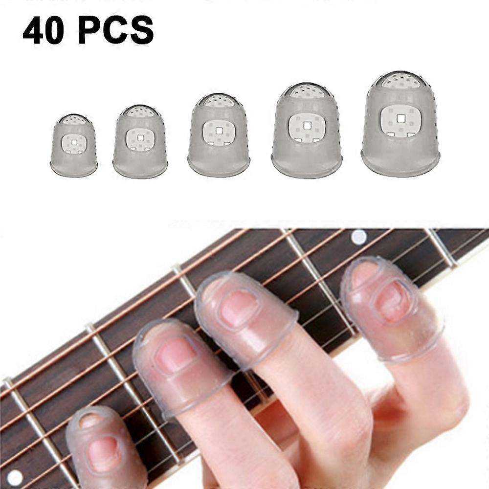 Silikon Gitarr Finger Guards, Gitarr fingertoppar, Finger Protection Caps, Gitarr fingertoppsskydd, Finger Guards för Ukulele, Finger Guards för Ba