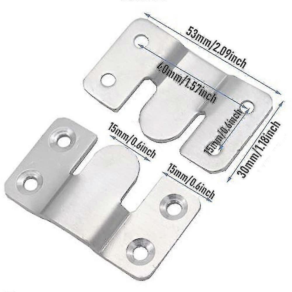 10pcs Flush Mount Bracket Concealed Mount Bracket Interlocking Hang Buckle Stainless Steel Interlocking Photo Frame Hook