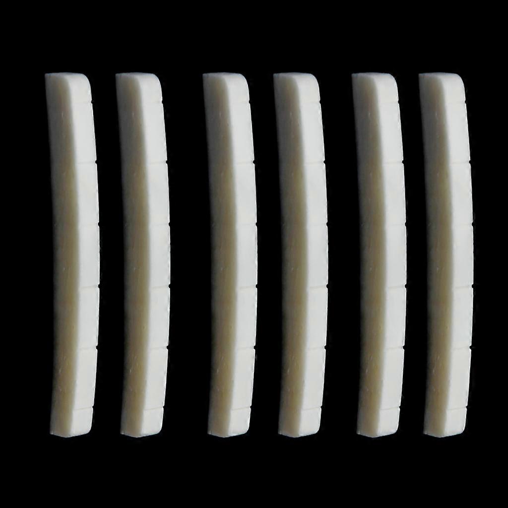 6x Beige Color Cattle Bone Nut Slotted for    Guitar Maker