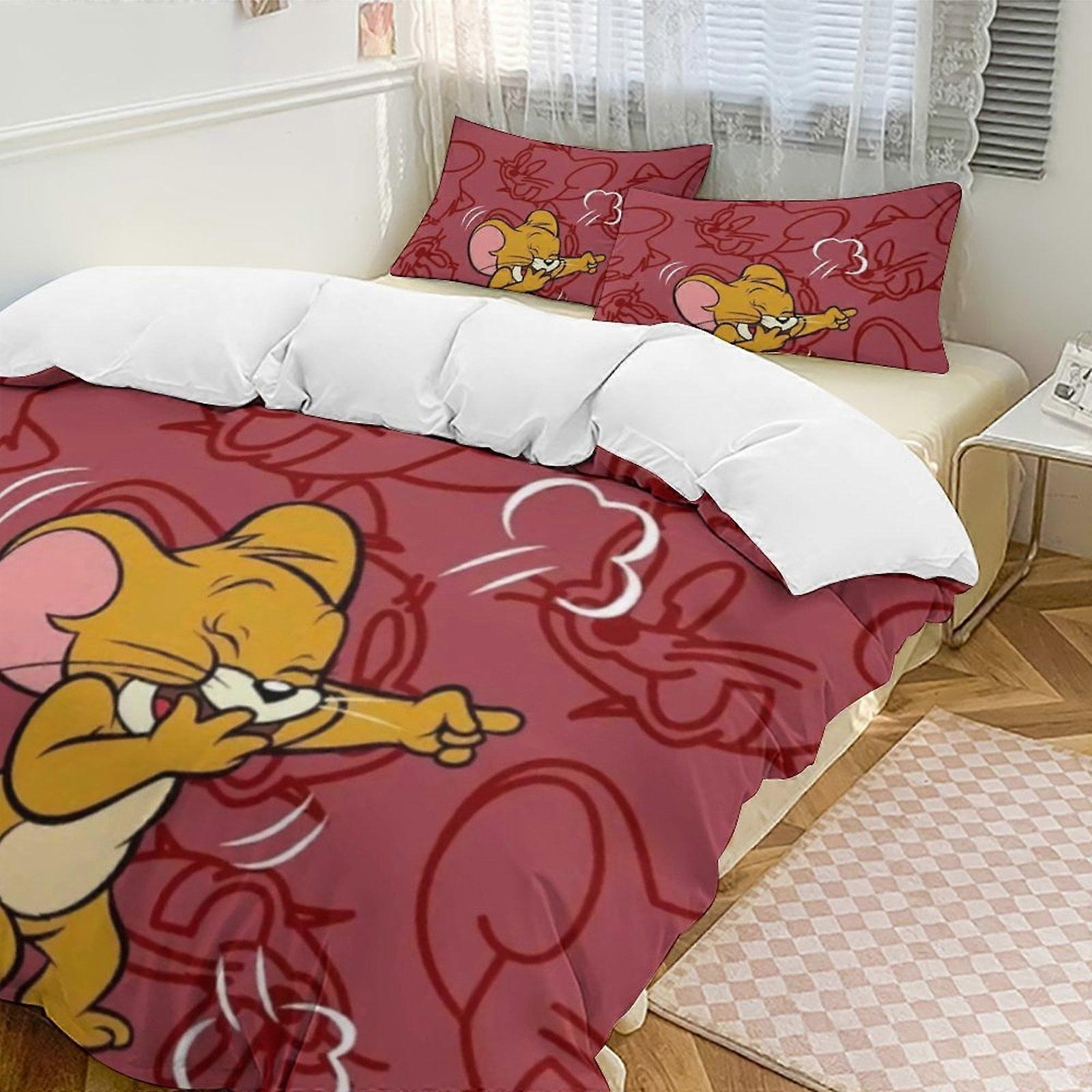 Bedding set WY359 Tom And JerryCartoon Collection 3-Piece Comforter Set, Personalized Bedding Decor for Kids And Teens  Bed Sheets ZA359