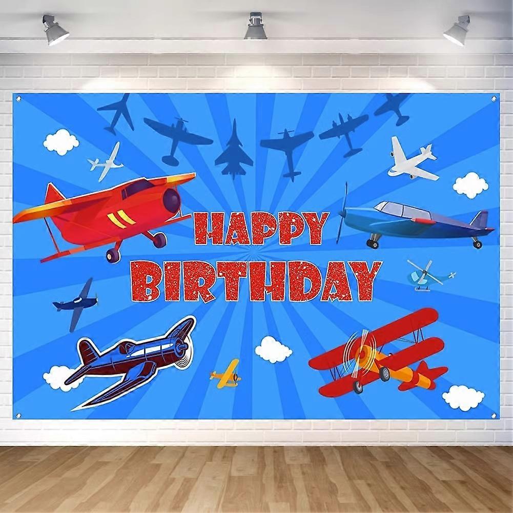 Airplane Theme Birthday Background Cloth 150x100cm