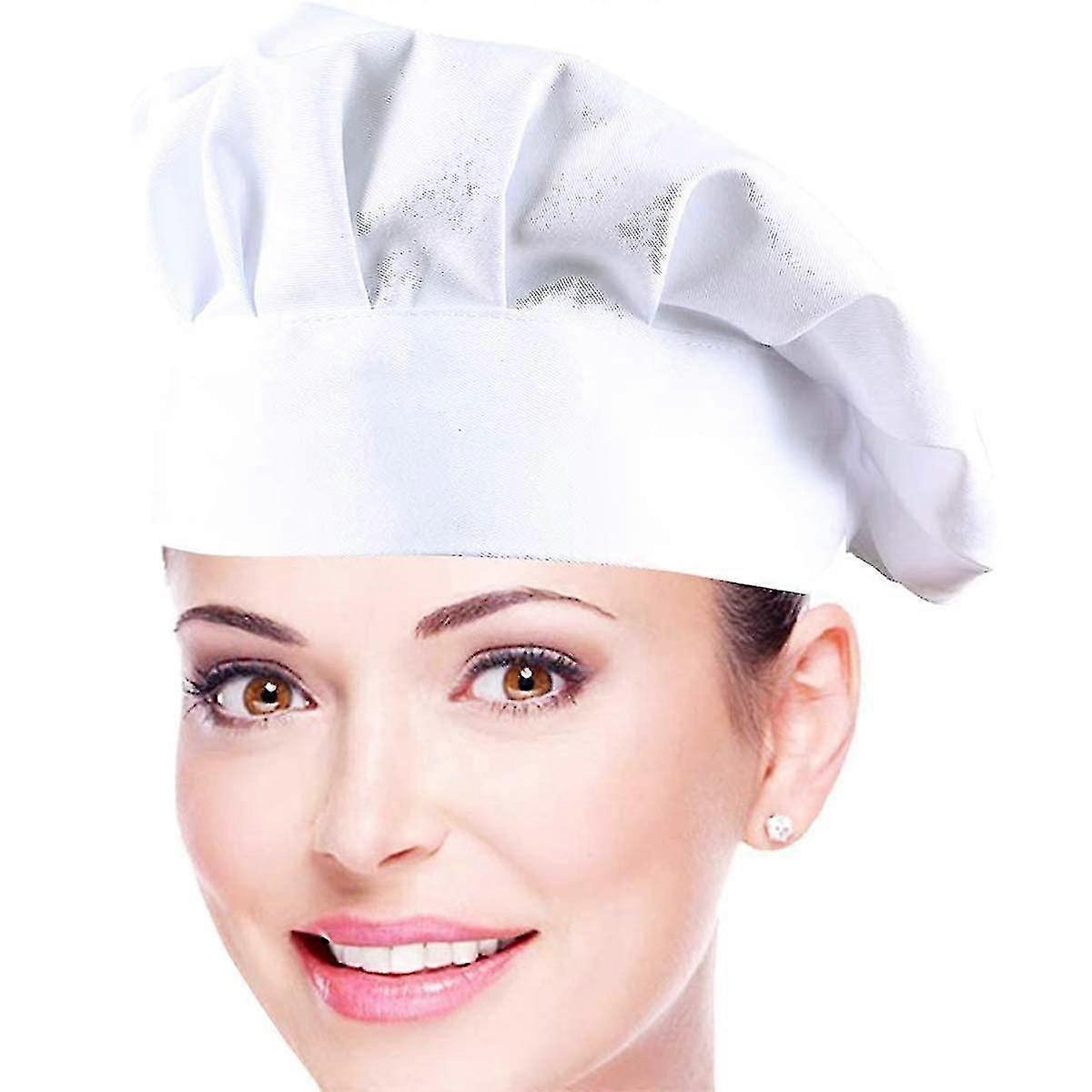 2pcs Chef Hat Elastic Adjustable Kitchen Cooking Headgear