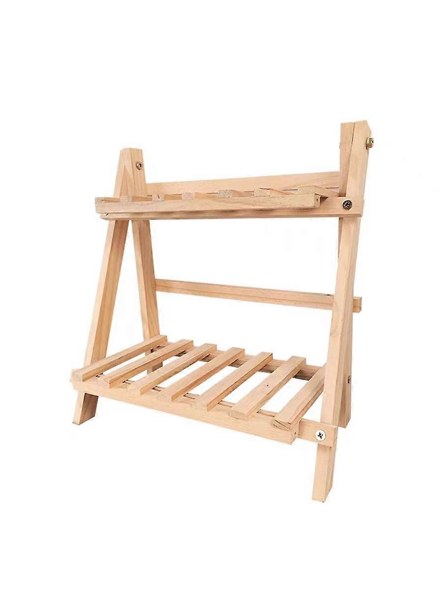 Double Layer Adjustable Wooden Bookshelf Stationery Organizer Shelves