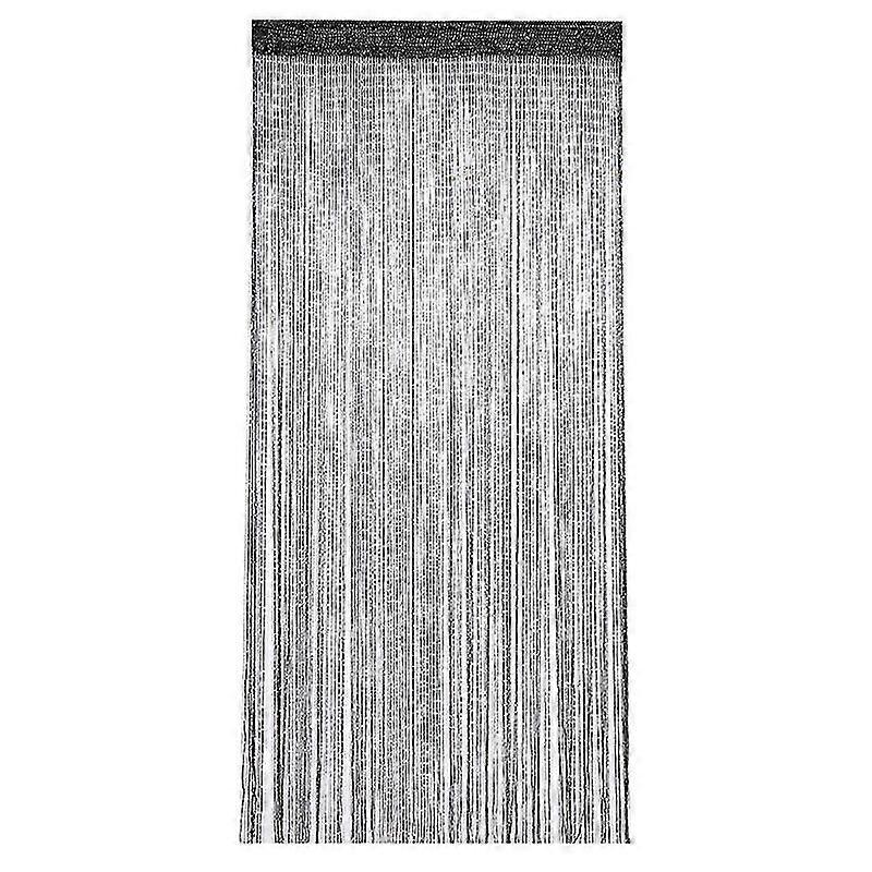 Threads, Fringes, French window, Curtain Height 200 cm, 100x200 cm, Black, Polyester, 1 element