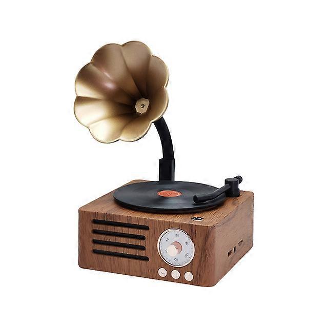 Retro Radio Portable Mini FM Radio Bluetooth Speaker MP3 Music Box Vintage Record Player with Microphone Support TFCard/AUX Play
