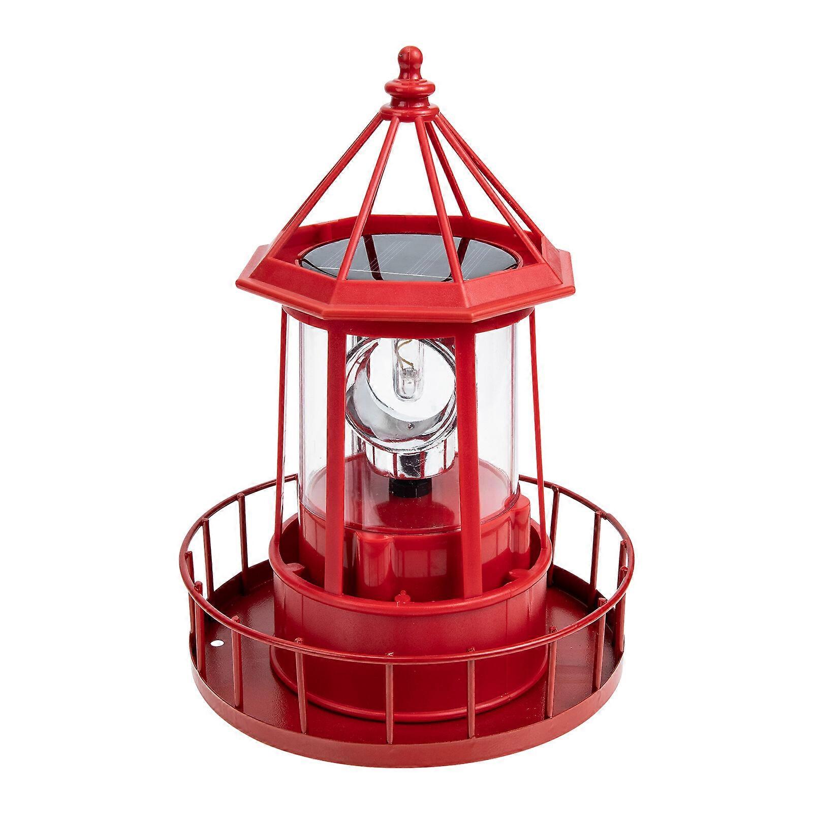 Outdoor Simulation Rotating Lighthouse Solar Powered Lighthouse Lamp Yard Decor
