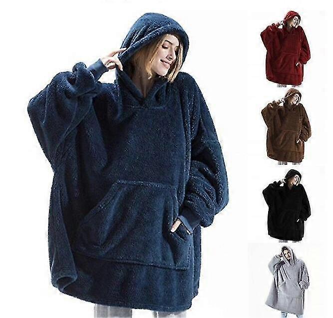 Coperta Ultra Soft Felpa con Cappuccio Con Grande Tasca Flanella Calda Accogliente Confortevole Oversize Indossabile Con Cappuccio Unisex