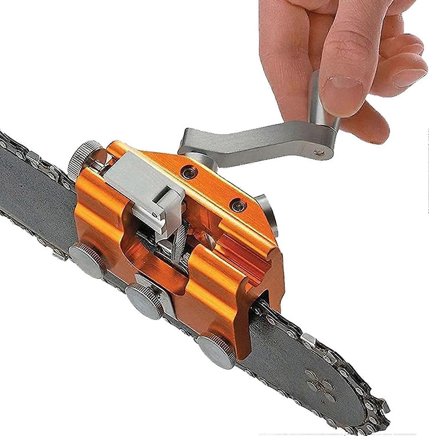 Chainsaw Chain Sharpening Jig, Portable Hand Crank Timberline Sharpener Set, Aluminum Alloy Tooth Kit, Household Tool Suitable Most Chainsaws