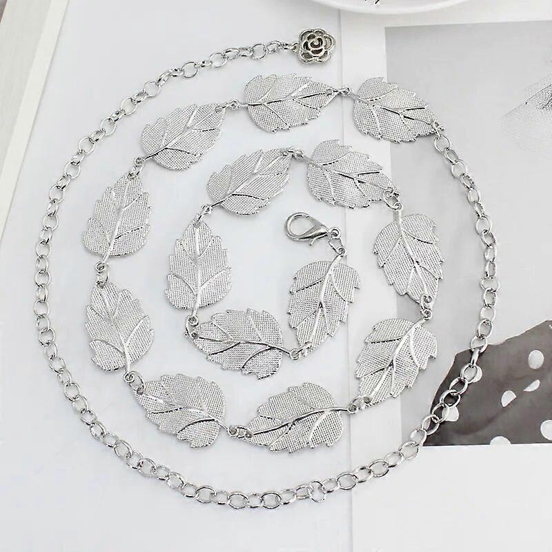Retro Hollow Out Carved Women Chain Belt Round Metal Adjustable Thin Waist Chain Belts Dress Pants Decorative Waistbands Straps