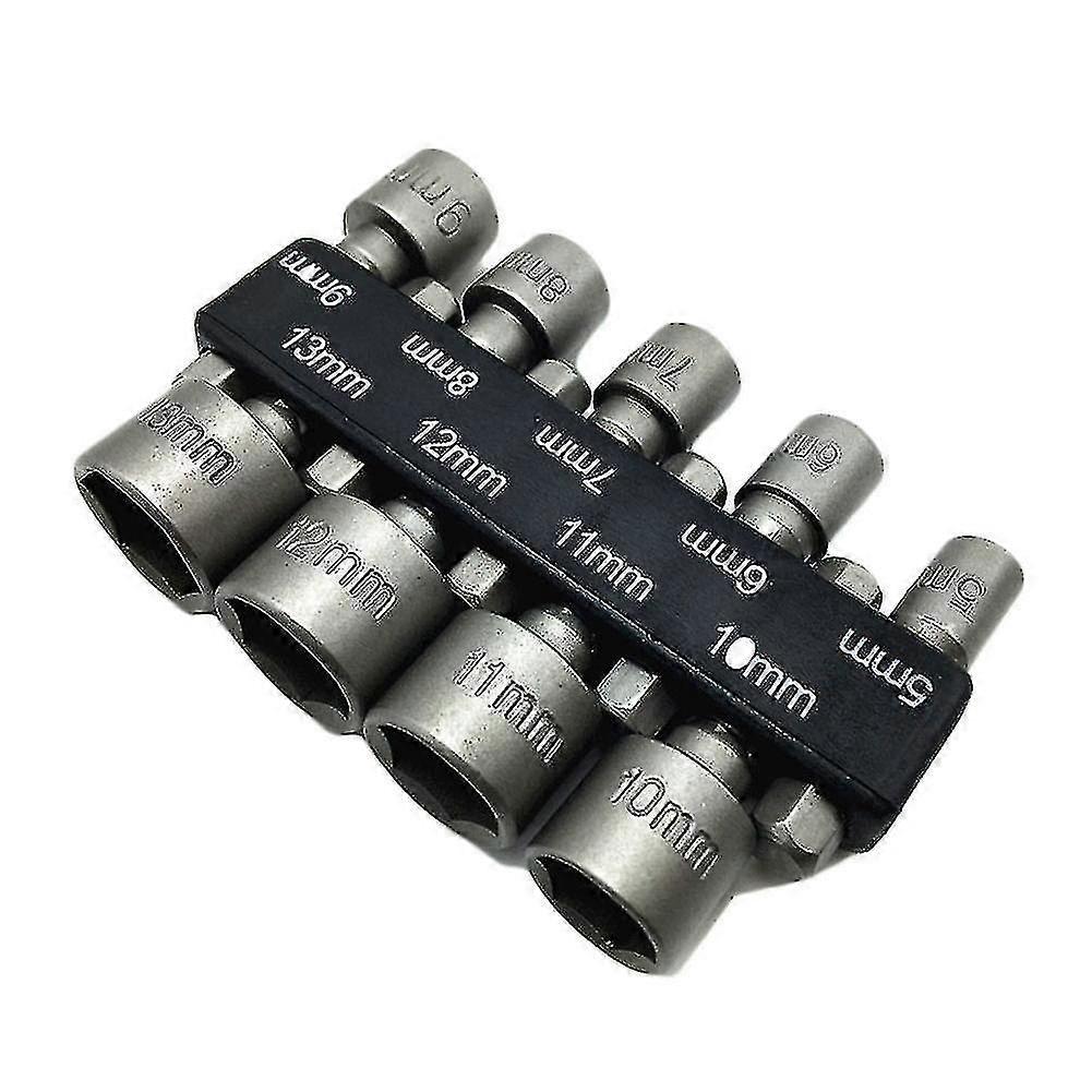 9pcs/set Hex Socket Sleeve Nozzles Nut Driver Set Bit Adapter 5mm-13mm_a_hf
