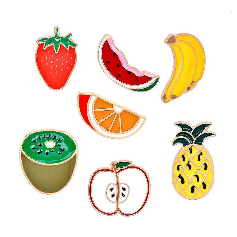 7pcs Îmbrăcăminte decorativă Insigne Fructe decorative Shape Pins Desene animate broșe pentru femei