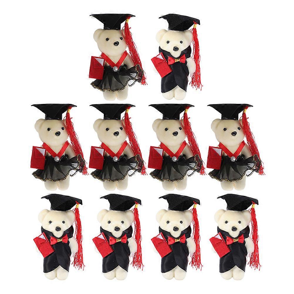 10pcs Standing Mini Graduation Bear DIY Bouquet Decoration Mini Bear Doll