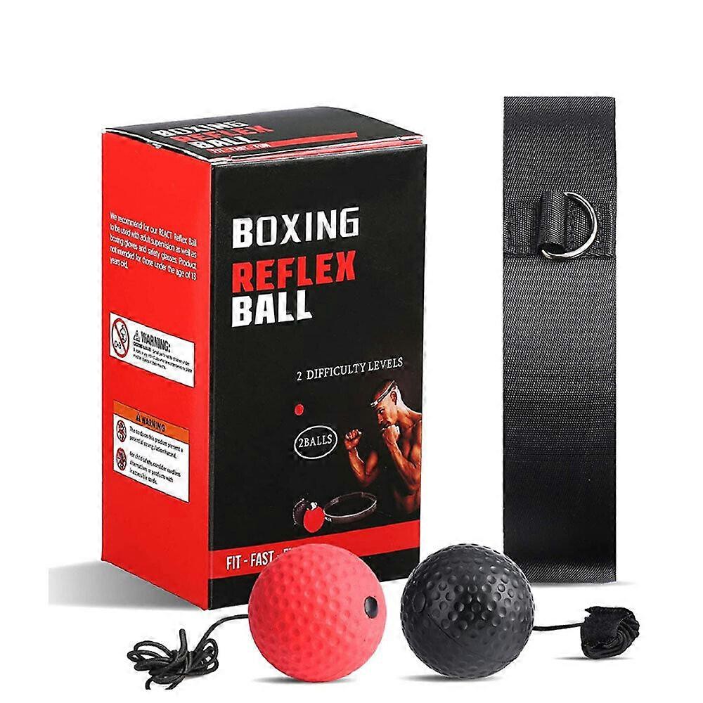 Boxeo Pelea Bola Punch Ejercicio Head Band Reflex Speed Training con 2 bolas