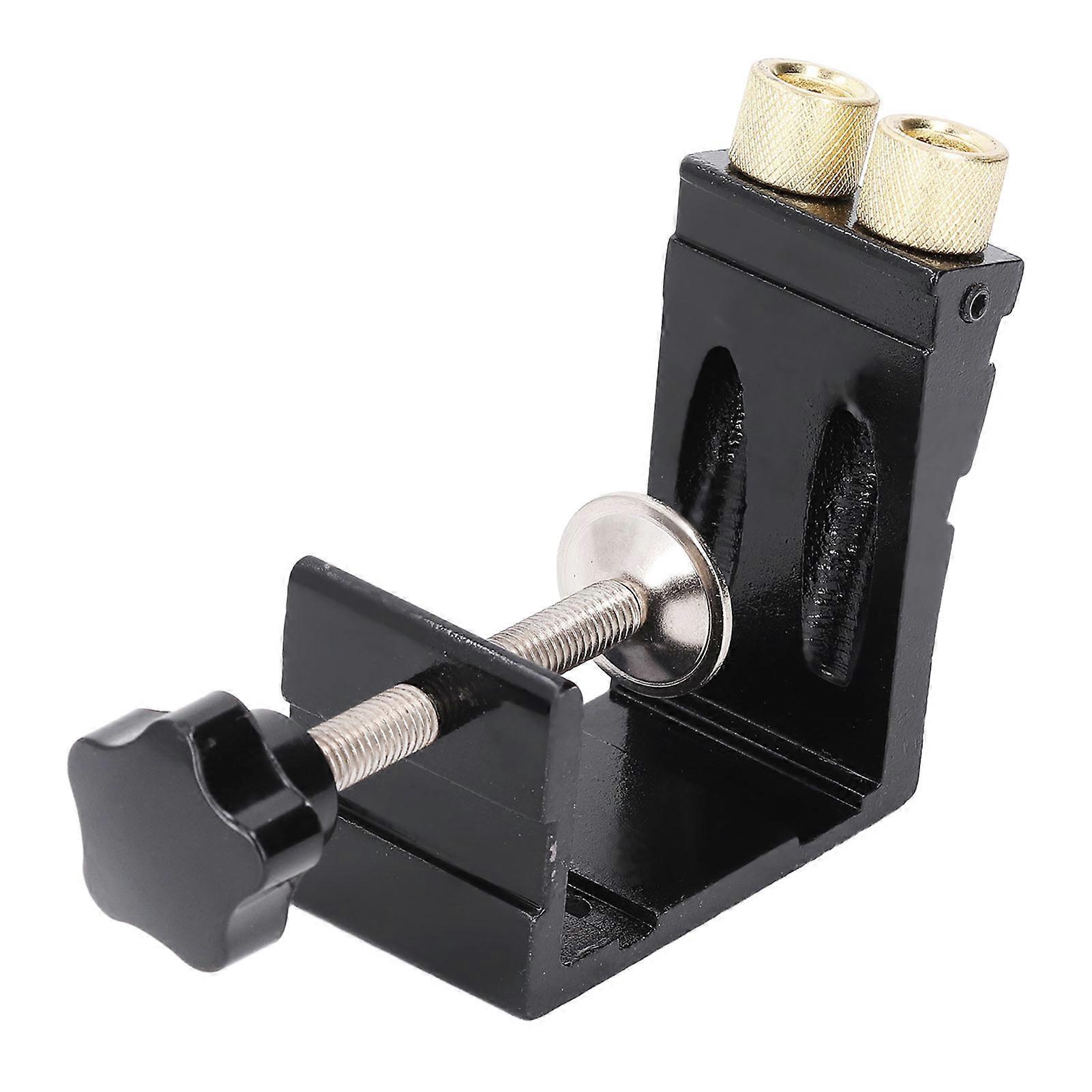 Black Inclined Hole Drilling Positioner Aluminum Alloy Mini Pocket Hole Jig Set For Diy Projects Commercial Use