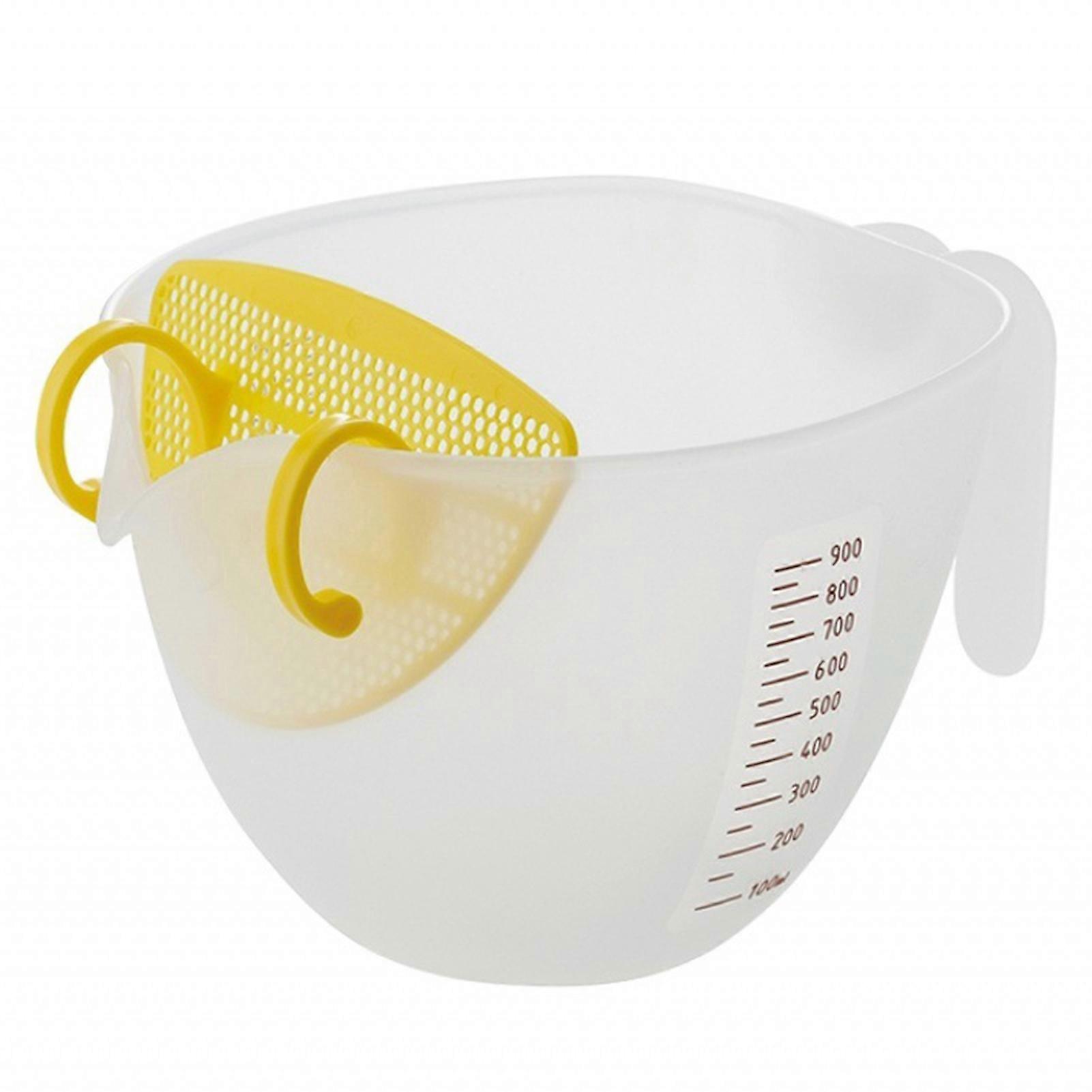 1L Egg Liquid Measuring Cup Removable Filter Scale Marker Large Capacity Comfortable Handle Transparent Froth Filtering Baking Tool Multi-functional E