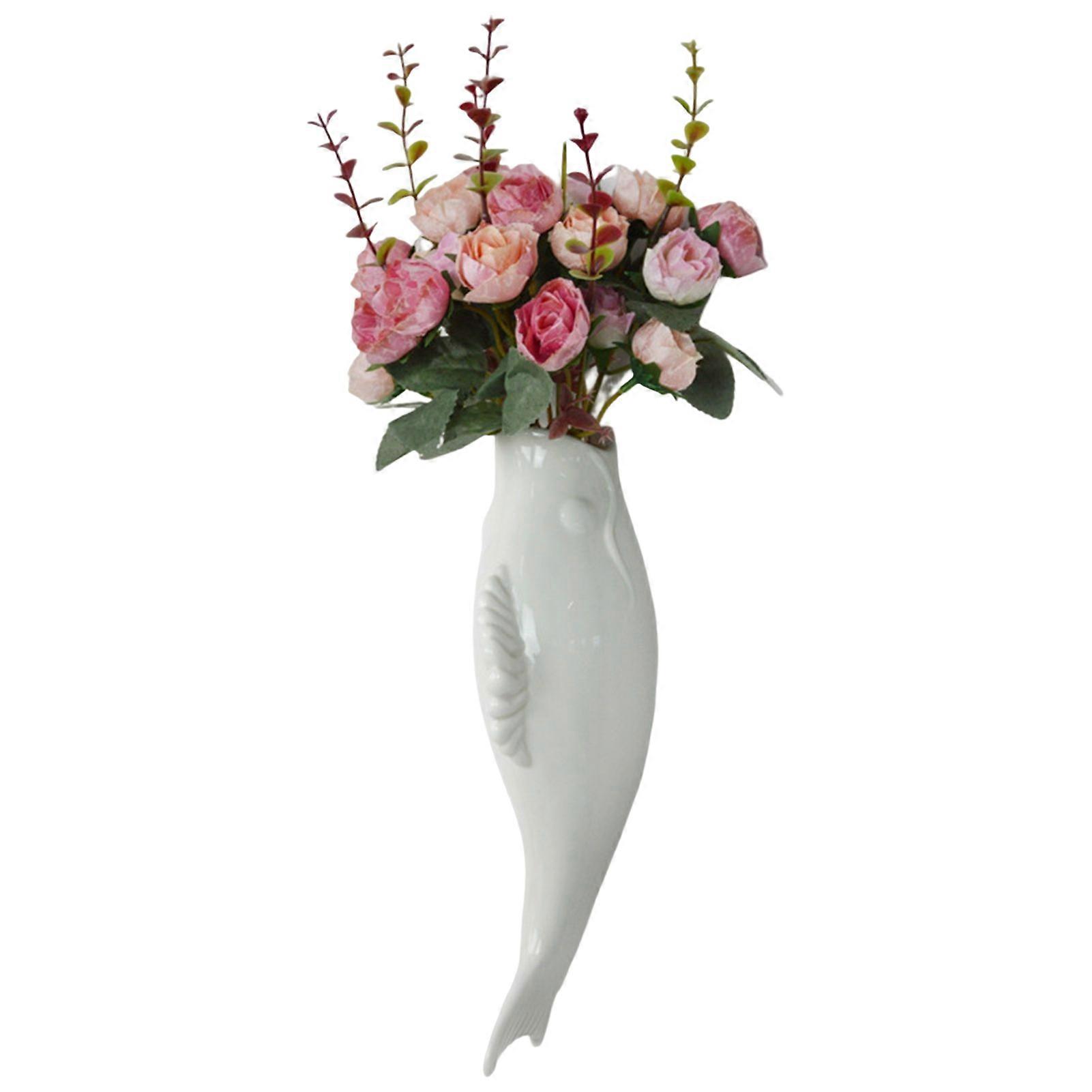 Wall-mounted Vase Creative Three-dimensional Fish Shape Flower Container Household Supplies