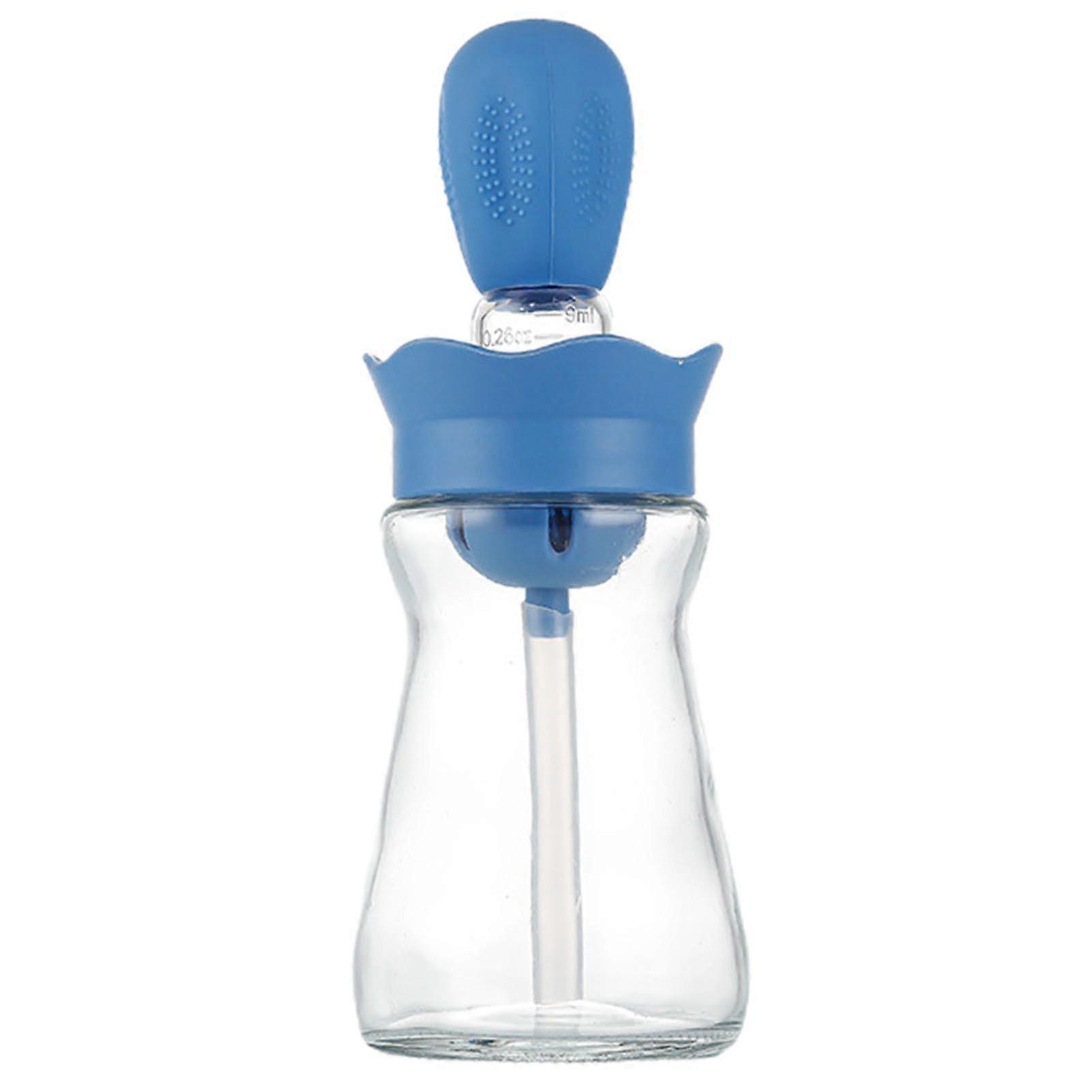200ML 2 in 1 Glass Oil Bottle with Silicone Brush Clear Scale Quantitative Control Soft Bristles Creative Cactus Olive Oil Dispenser for Kitchen