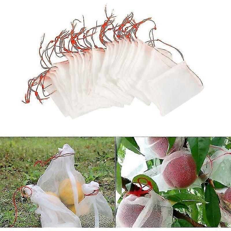 100 Pack Anti-insect Net Bags, Garden Nylon Protection Net, Reusable Fruit And Plant Protection Bag, Anti-bird Grape Bag With Drawstring (15 X 10cm (1
