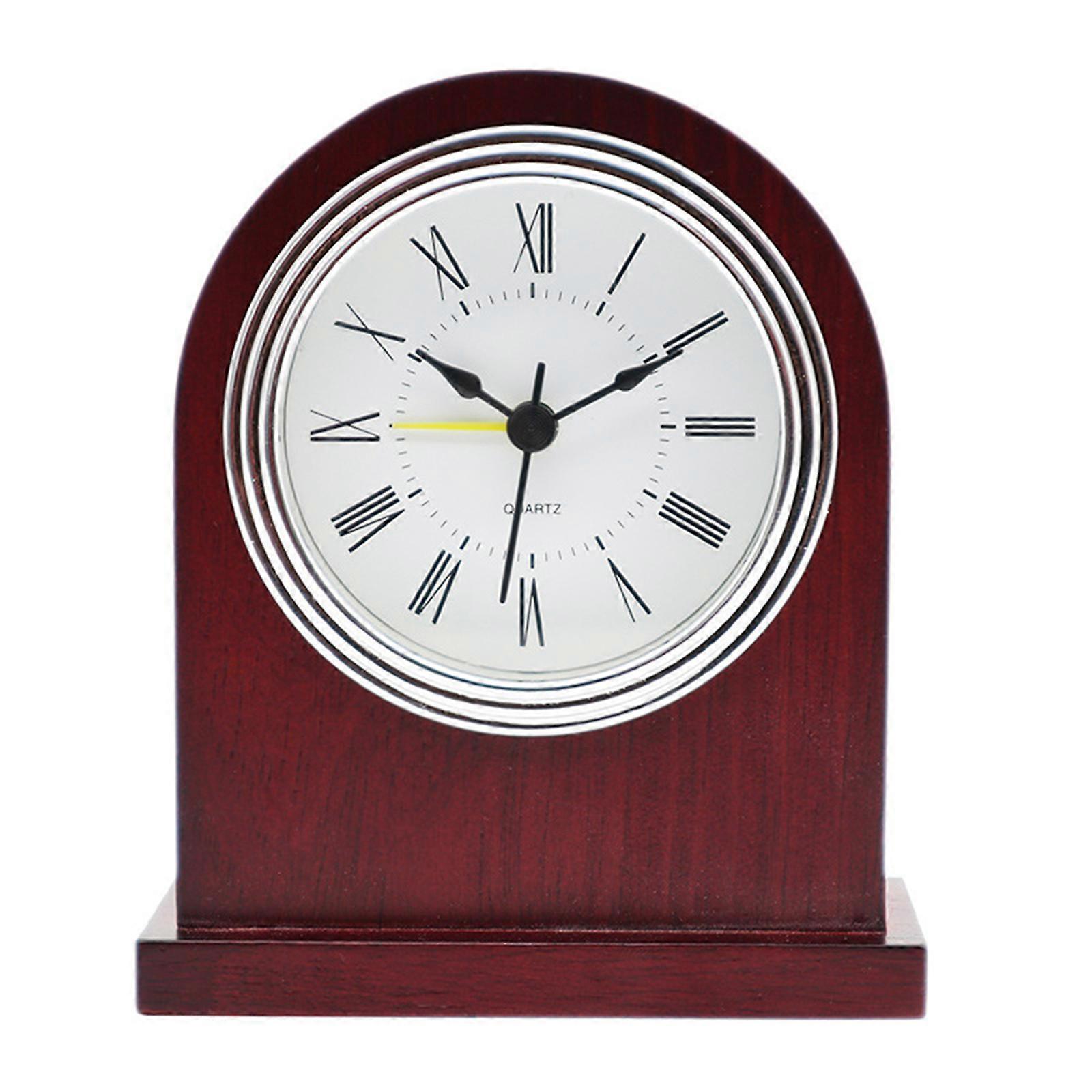 Classic Retro Alarm Clock Solid Wood Roman Digital Manual Adjustment Time Clocks
