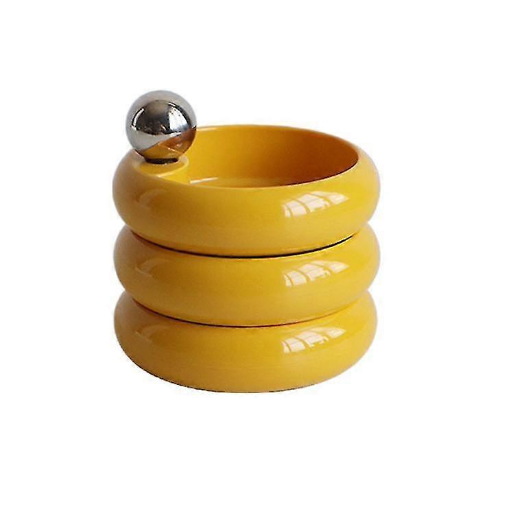 Jewelry Storage Box Multi-layer Cosmetics Box Yellow