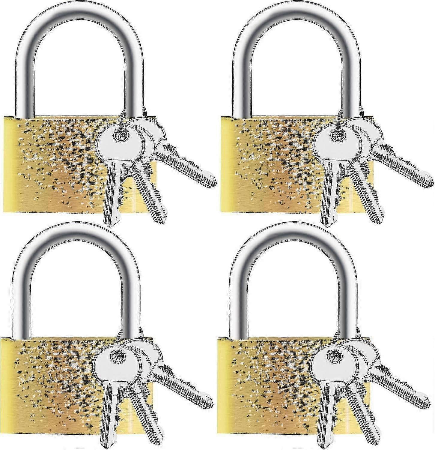 4pcs Small Solid Brass Keyed Padlocks With Same Key - JA