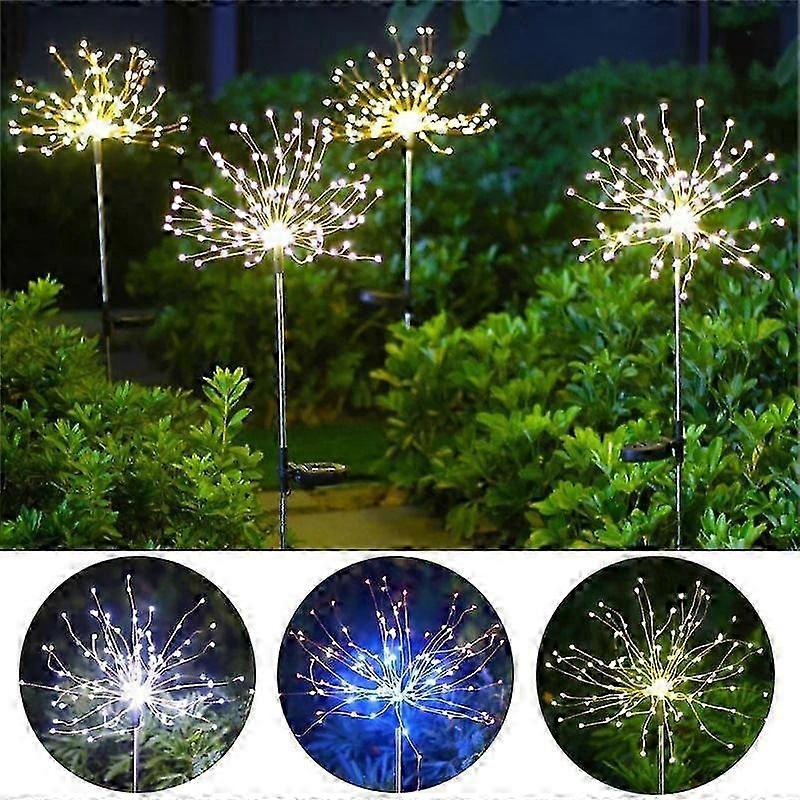 90/120/150 Led Solar Powered Outdoor Firework Lights Waterproof DIY Shape