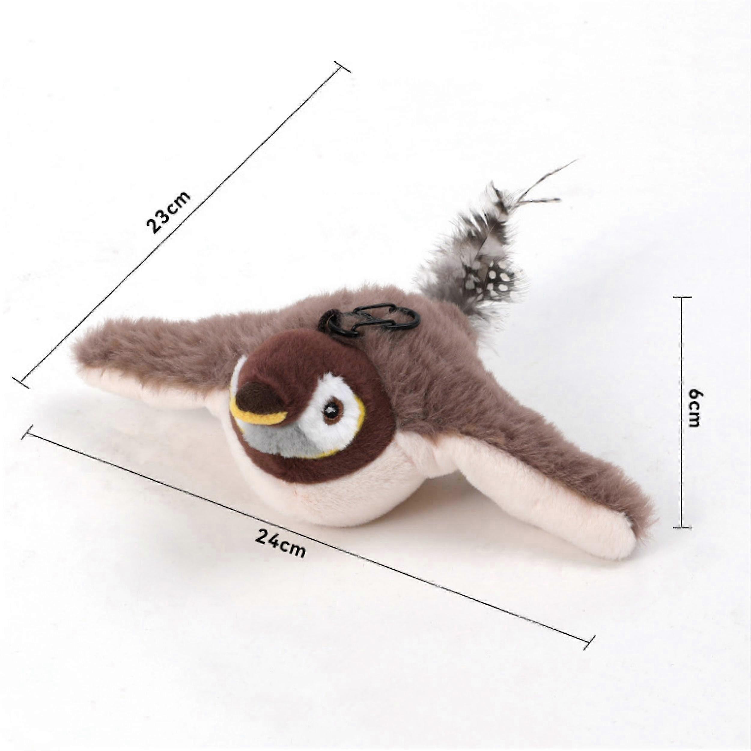 Electronic Interactive Flying Bird Cat Toy Hanging Pet Flapping Wings Sparrow