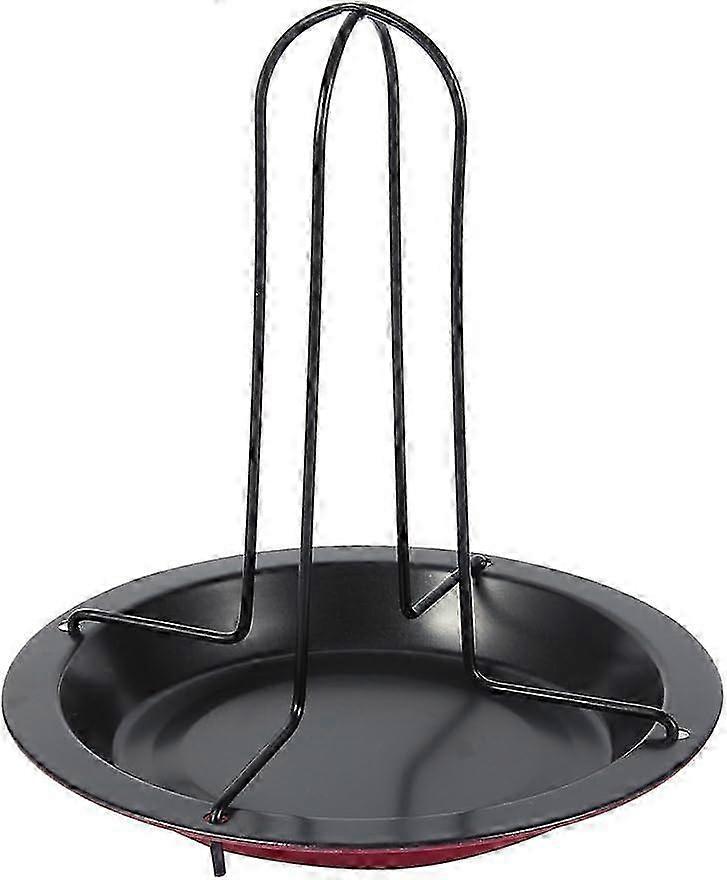 Vertical Chicken Cooking Grill Rack with Pan for BBQ Party
