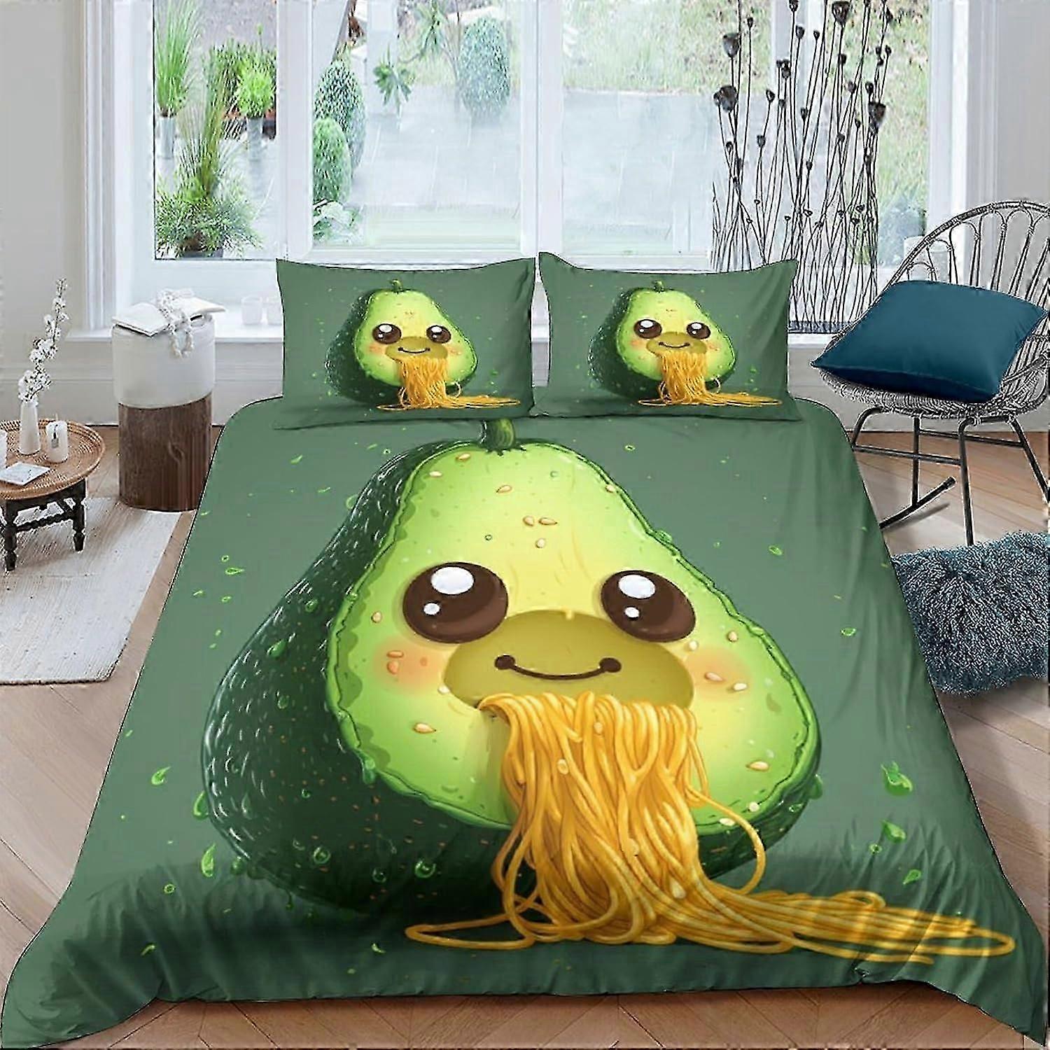 J3175 Lakan Härlig Avokado Sängkläder Set Påslakan För Barn Barn Tonåringar 3D Täcke Överdrag Sovrum Dekor Täcke Överdrag 3st med Pillo