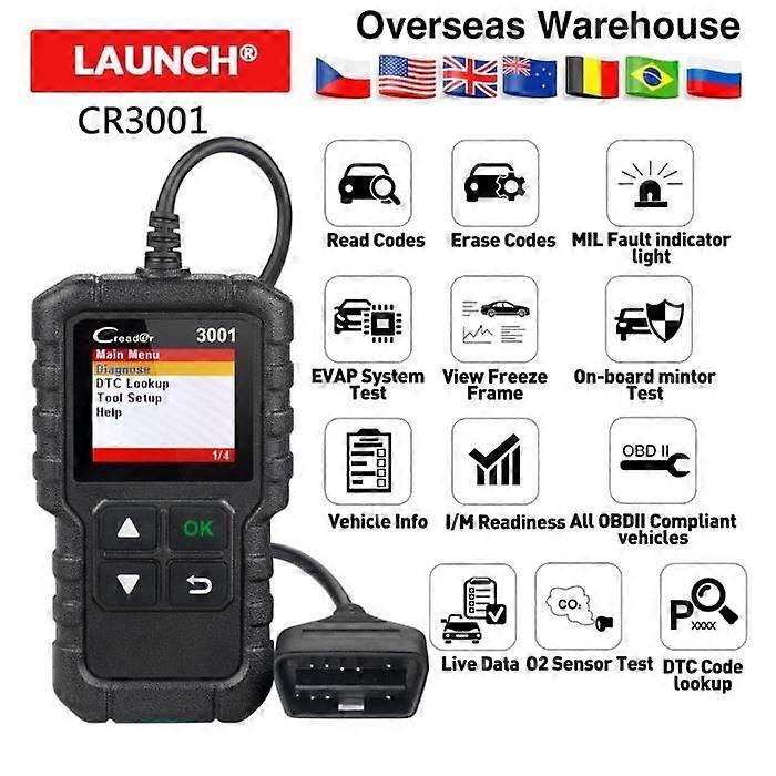 Launch X431 CR3001 Supports All OBDII - EOBD Functions OBDII-EOBD Creader 3001 Multi-language Diagnostic Tool PK CR319