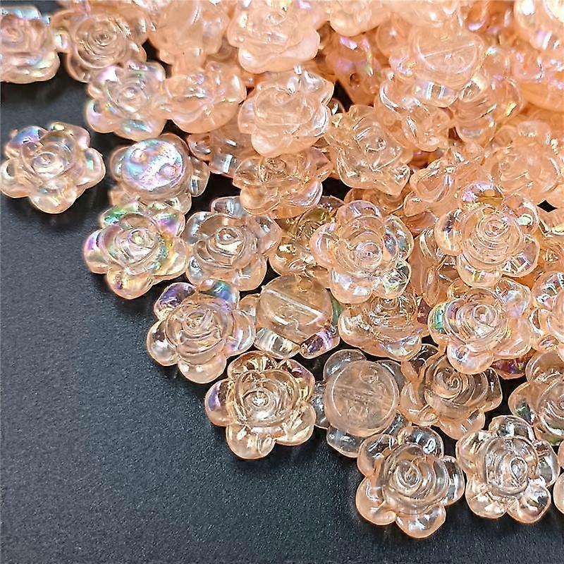 Handcrafted For Jewelry Making High Quality Beads for Crafted AB Color Acrylic Beads 20Pcs Flower Charms Loose Spacer Beads Beads With Hole