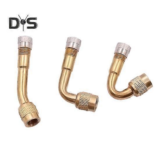 3Pcs Brass Tire Valve Extension Set 3 Angles (45/90/135 Degrees) Inflatable Nozzle Adapter for Car Motorcycle Bike Scooter Easy Install Tire Valve