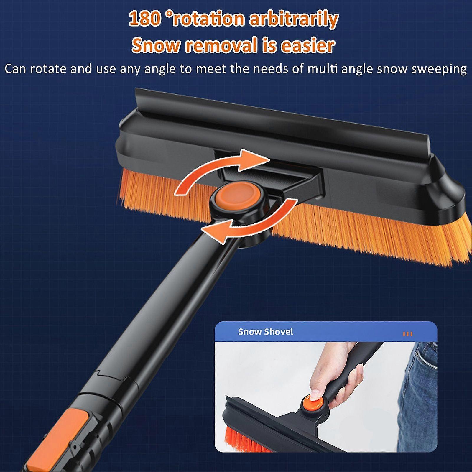 5in1 Ice Scrapers for Car Scalable Snow Brush Snow Shovel with Foam Handle 180 Foldable Brush Head Easy to Install and Disassemble MK308